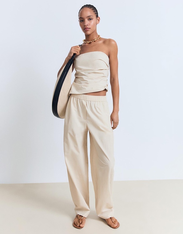 M.N.G - Paper Bag Cotton Trousers