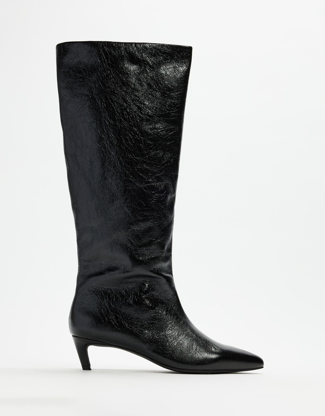 AERE - Nara Knee High Heeled Leather Boots