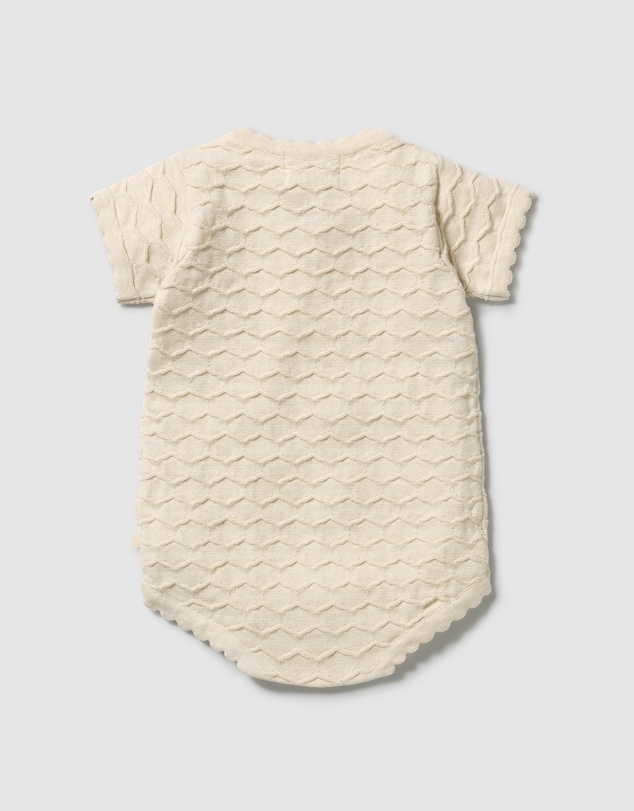 Wilson & Frenchy - Milk Cloud Organic Knitted Chevron Bodysuit - Babies