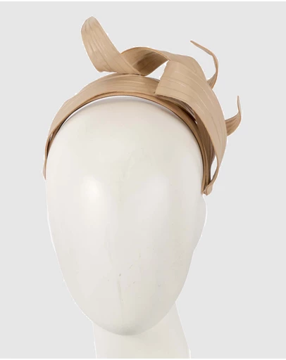 Max Alexander - Leather Leafs Headband Fascinator