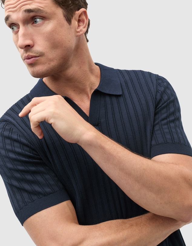Seed Heritage - Stripe Cotton Knit Polo