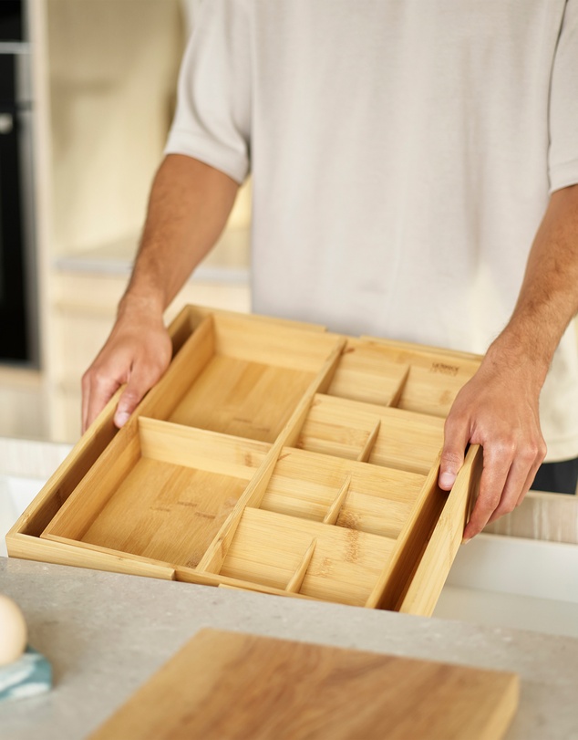Joseph Joseph - DrawerStore™ Bamboo Expandable Cutlery, Utensil & Gadgets Organiser