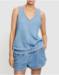 KIVARI - Emilie Denim Top