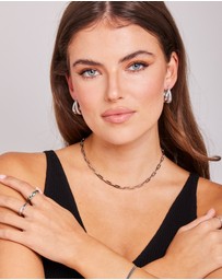 Zoe Olivia - Waterproof Ribbed Double Hoops