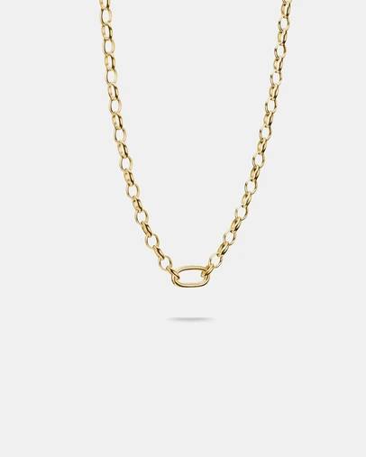THOMAS SABO - Gold-Tone Stainless Steel Charm Club Necklace with Connect Link