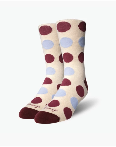 Swanky Socks - Beige Berry Polka Dots