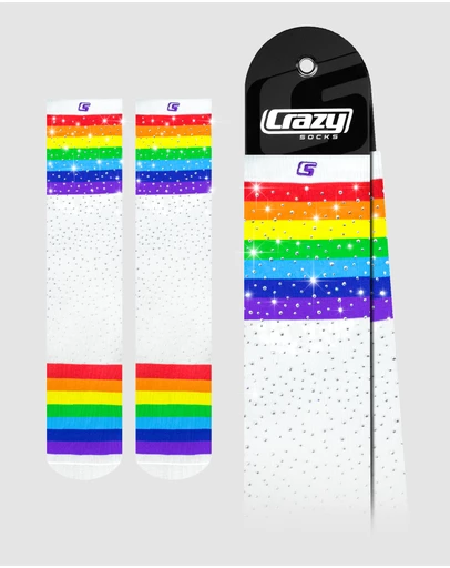 Crazy Skates - Crazy Socks Diamond Rainbow Knee-High Socks
