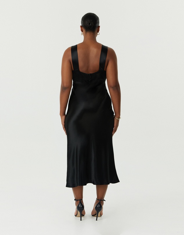 Third Form - Satin Gather Bra Bias Slip Dress
