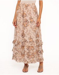 Petal & Pup - Kadie Maxi Skirt - Beige Floral