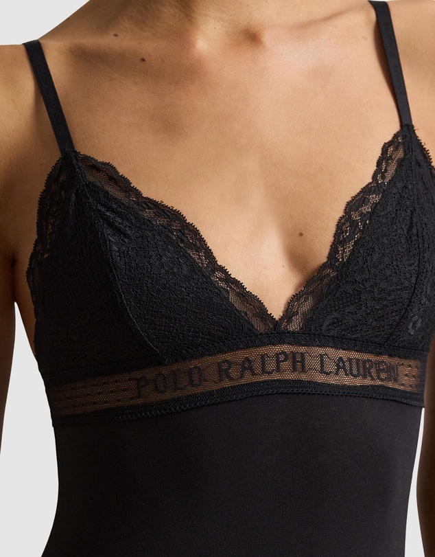 Polo Ralph Lauren - Love Collection Ribbed Cotton Blend Triangle Bodysuit