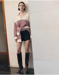 M.N.G - Striped Polo-Neck Sweater
