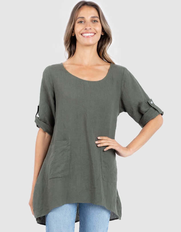 CAMIXA - Federica Linen Tunic Top
