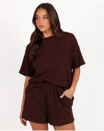 Petal & Pup - Granger Knit Short Set - Chocolate Brown