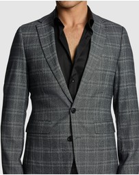 yd. - Cassius Slim Fit Check Suit Jacket