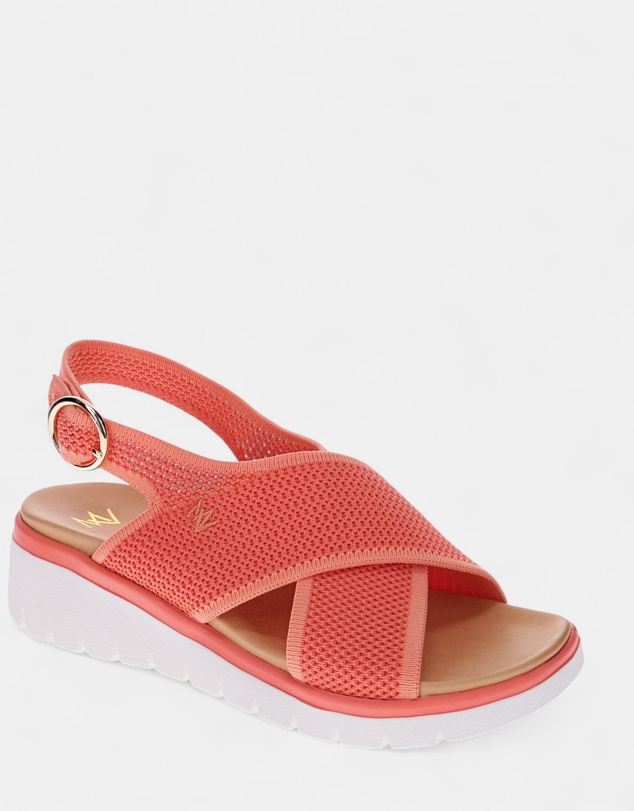 Mia Vita - Celia Wedge Sandal - Coral
