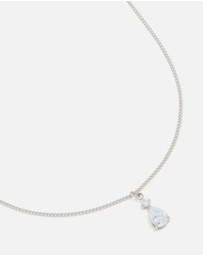 Lovisa - Waterproof Stainless Steel Cubic Zirconia Pear Pendant Necklace
