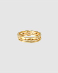 Elli Jewelry - Ring Stacking Trend Set in 925 Sterling Silver Gold Plated