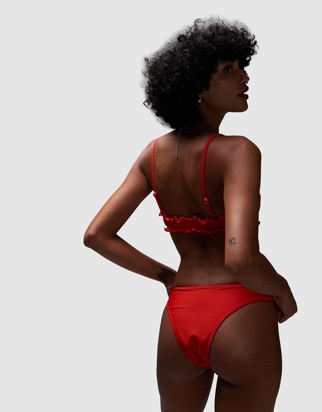 TOPSHOP - Miami Frill High Leg Brief Bikini Bottoms