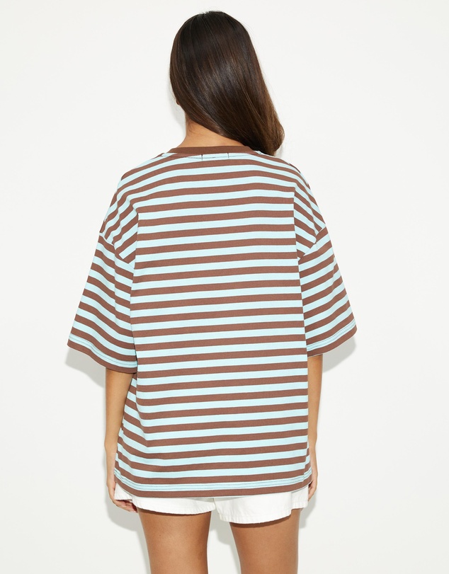 Dazie - Nostalgia Stripe Oversized Boyfriend Tee