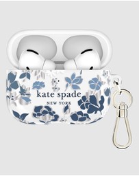 Kate Spade - Kate Spade Flowerbed Blue with Silver Clip Case for AirPod Pro 3