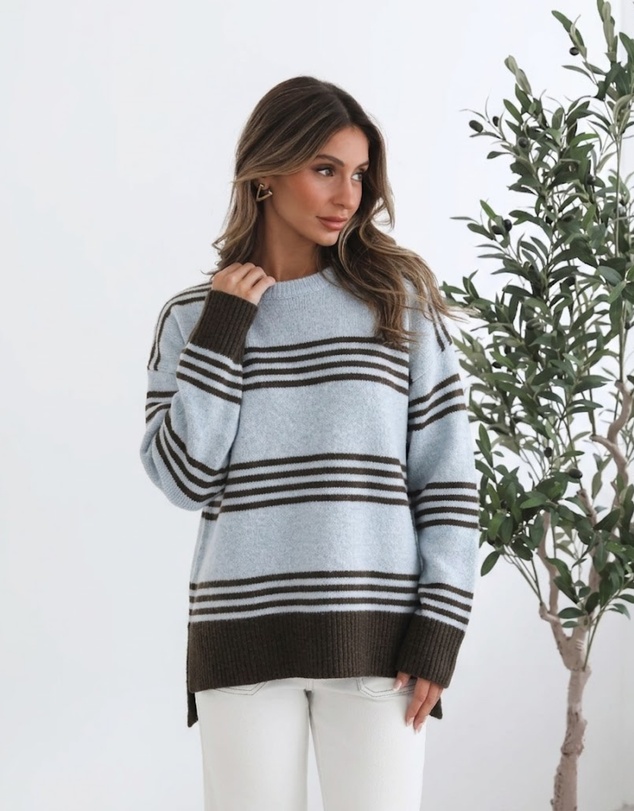 Esther & Co - Kessie Knit - Blue Stripe