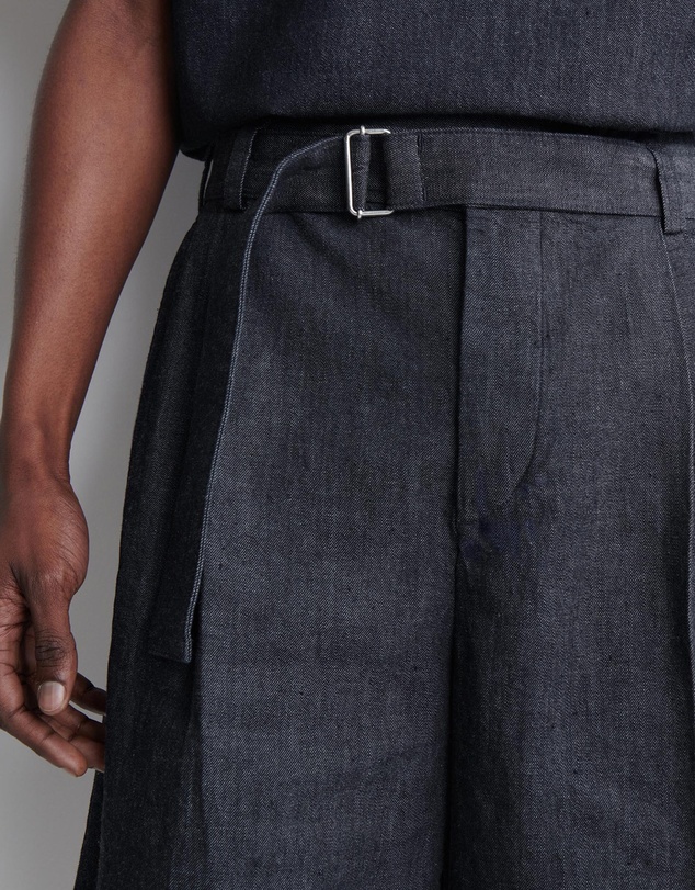 COS - Belted Wide-Leg Denim Shorts