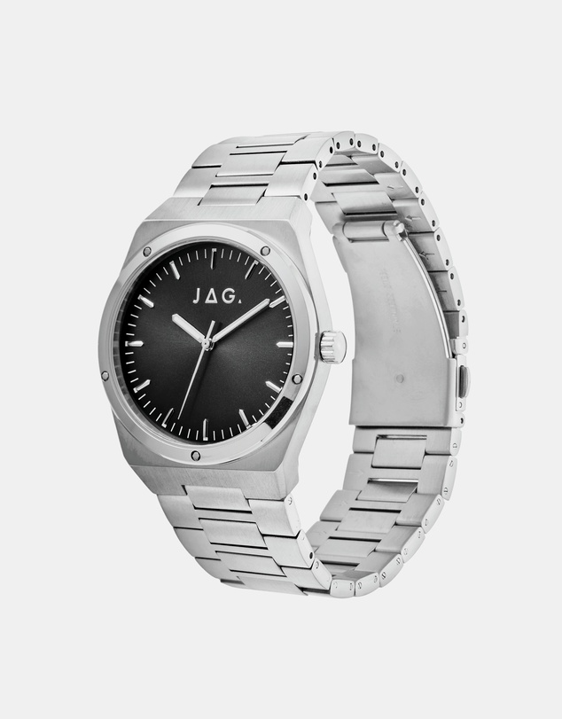 Jag - Arlo Mens Black Dial 41mm Silver Watch