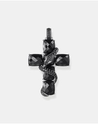 THOMAS SABO - Cross pendant with snake and black zirconia