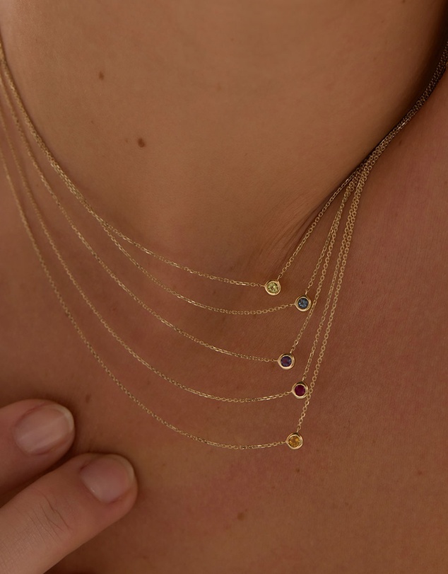Kirstin Ash - Petite Birthstone Necklace August Peridot