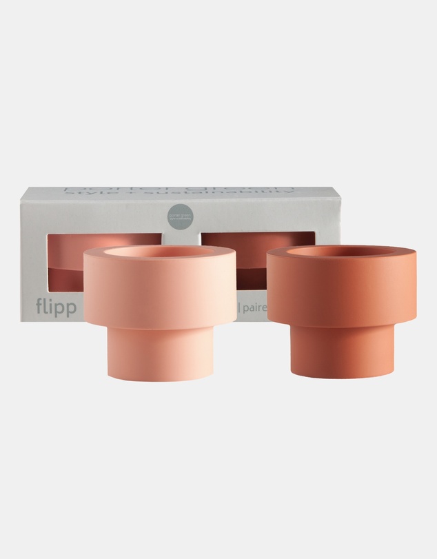 porter green - flipp sml silicone unbreakable candle holder set
