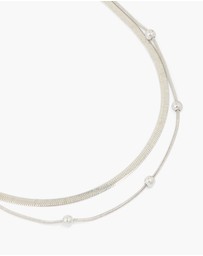 Lovisa - Waterproof Stainless Steel Snake Chain & Ball Charm Layered Necklace