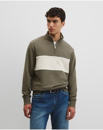 Country Road - Australian Cotton Modern Logo Quarter Zip Sweat