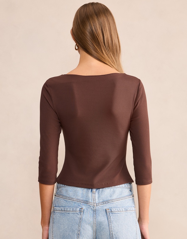 Forever New - Julia Ribbed 3 & 4 Sleeves Cardigan