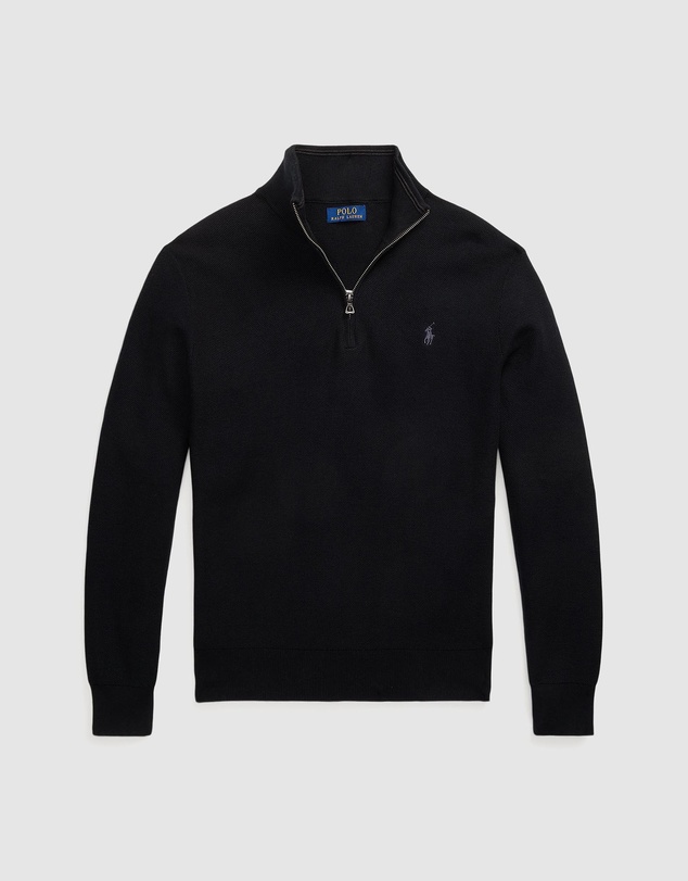 Polo Ralph Lauren - Mesh-Knit Cotton Quarter-Zip Sweater