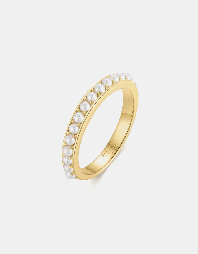 Ania Haie - Gold Shell Pearl Beaded Ring