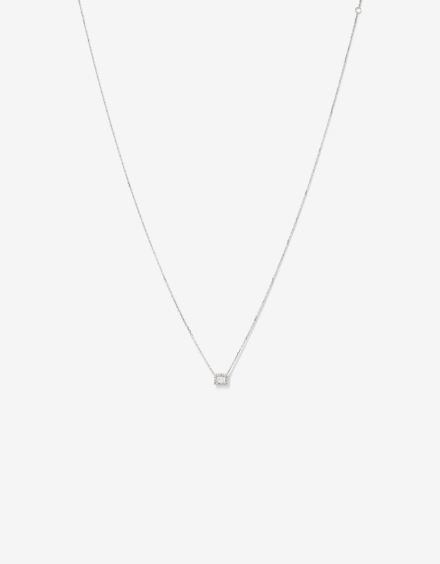 Michael Hill - 0.23 Carat TW Emerald Diamond Halo Pendant in 10kt White Gold