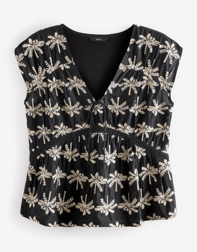 NEXT - Broderie Short Sleeve Top