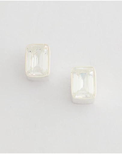 Moira Hughes - The White Label - Rhysand Emerald Bezel Earrings