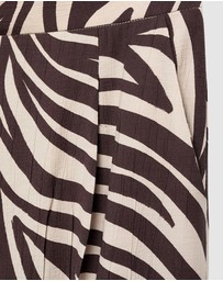 M.N.G - Straight-Leg Zebra-Print Pleated Trousers
