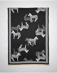 Mossée - Ruby Zebra Print Wool Shawl
