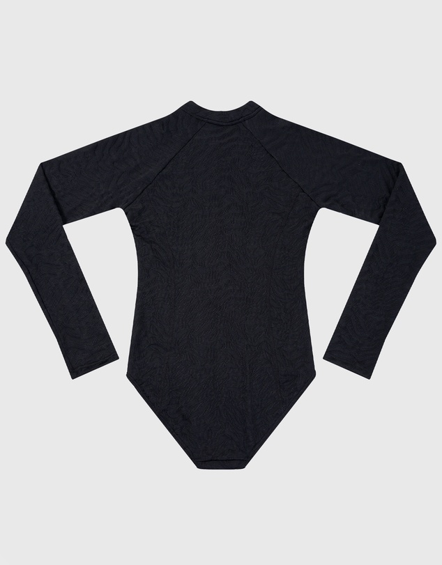 Aqua Blu Kids - Stepping Stones Black Long Sleeve One Piece - Teens