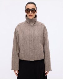 Minima Esenciales - Lucia Wool Blend Funnel Neck Jacket