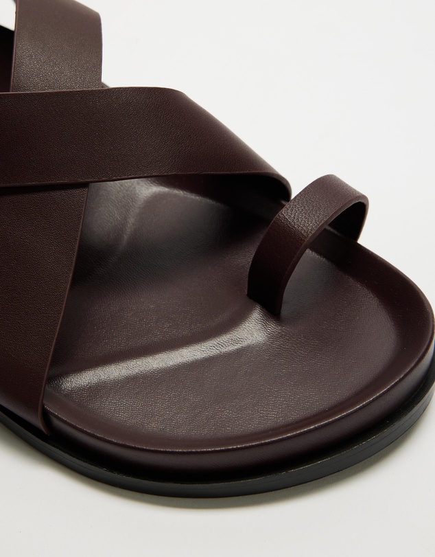 AERE - Leather Crossover Footbed Sandals