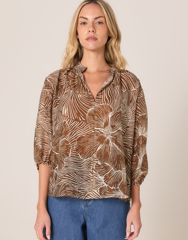 Fate + Becker - Tallulah Split Neck Blouse