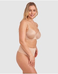 Bras N Things - Microfibre High Waist V String Knicker - Nude