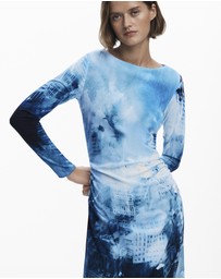 Desigual - Long Sleeve ocean print Dress