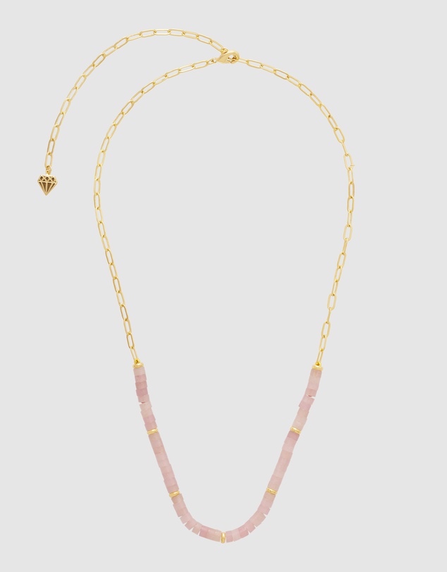 Wanderlust + Co - Rose Quartz Blush Gold Necklace