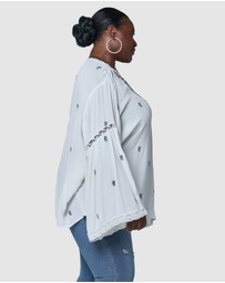 The Poetic Gypsy - Sandstone Embroidered Blouse