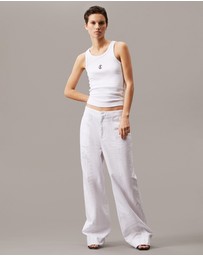 Calvin Klein Jeans - Ribbed Cotton Logo Tank Top