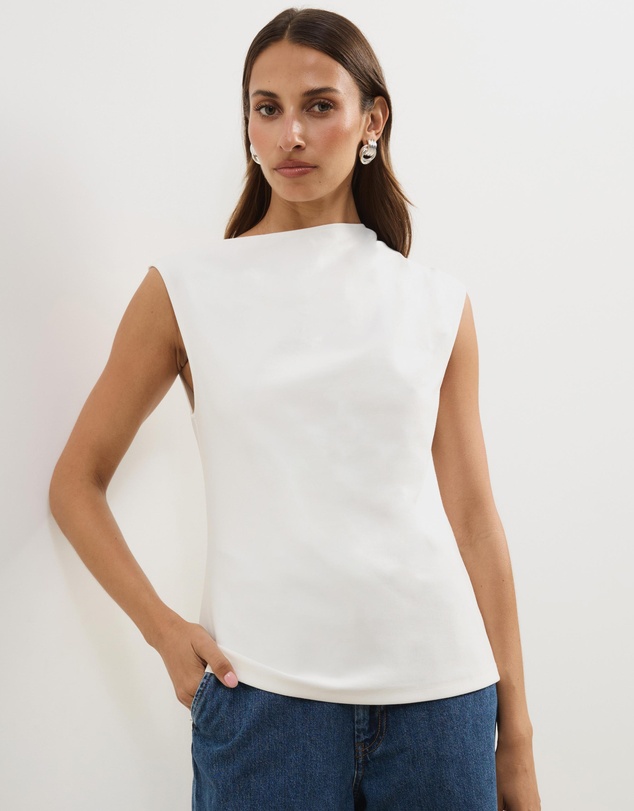 Atmos&Here - Amaris High Neckline Ponte Structured Top